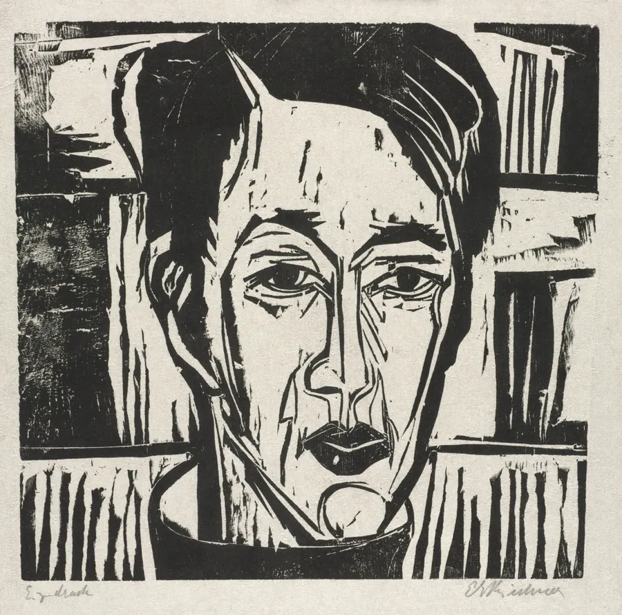 Wehrlin, Facing front by Ernst Ludwig Kirchner