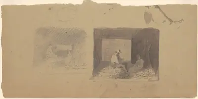 Studies of Farmers Shucking Corn
