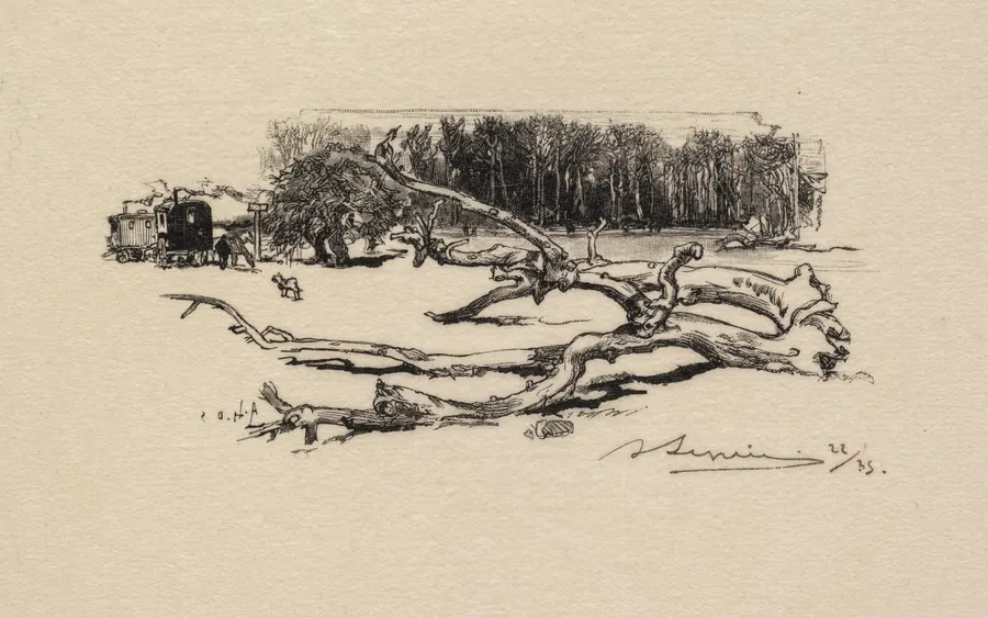 Fontainebleau Forest: Carrefour de l'Epine (La Forêt de Fontainebleau: Carrefour de l'Epine) by Auguste Louis Lepère