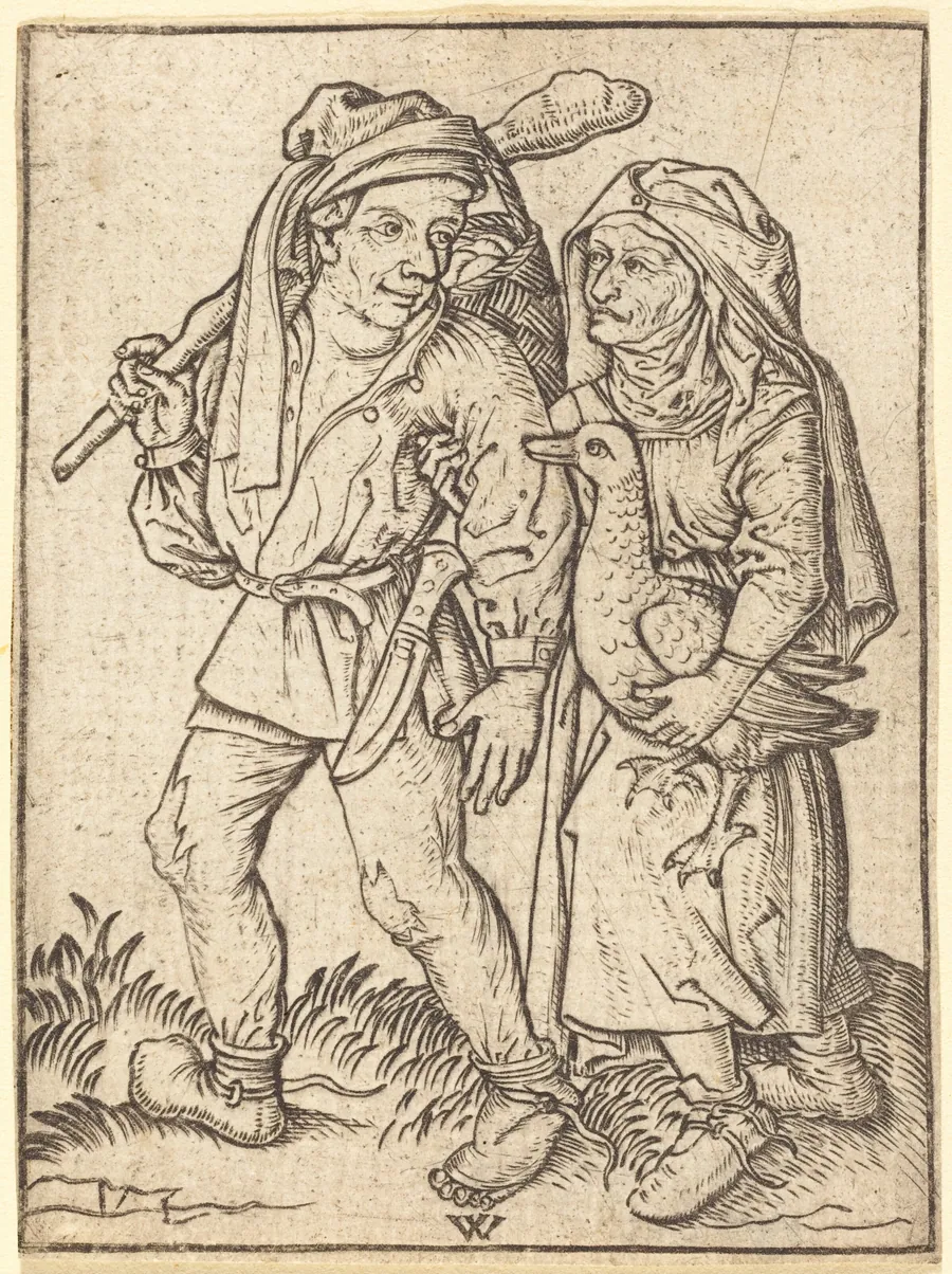 Farmer and Wife with Goose by Wenzel von Olmutz