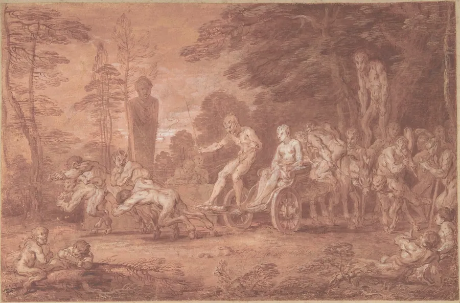 The Stalled Procession by Claude Gillot