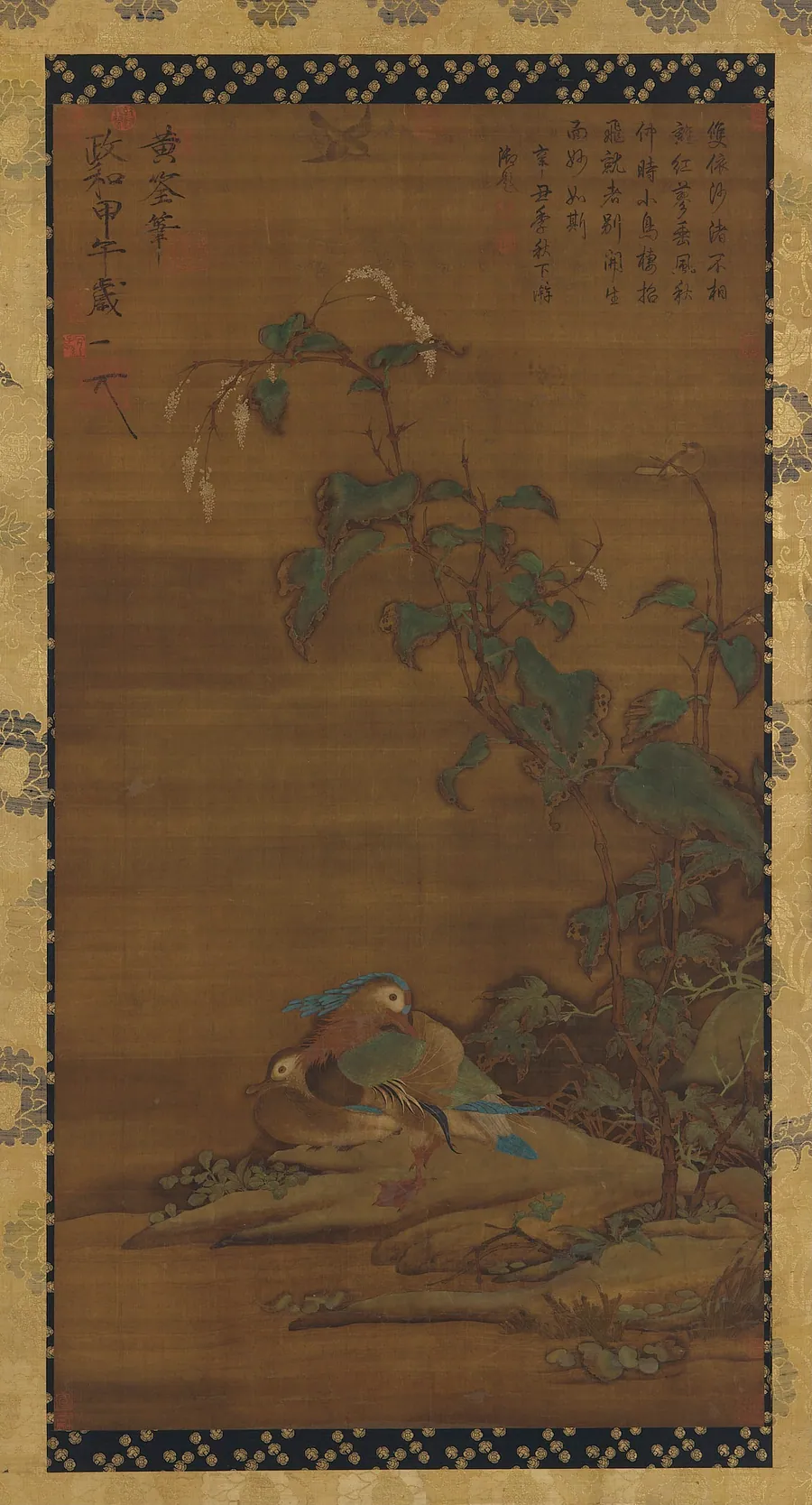 Mandarin ducks under smartweed by Formerly attributed to Huang Quan (903-968)