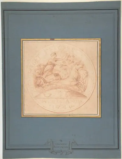 Design for a jeton or a token: Maison de la Reine 1740