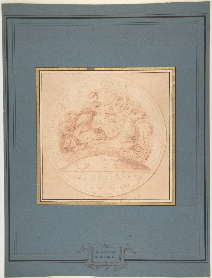 Design for a jeton or a token: Maison de la Reine 1740 by Edme Bouchardon