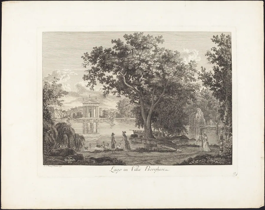 Lago in villa Borghese by Albert Christoph Dies