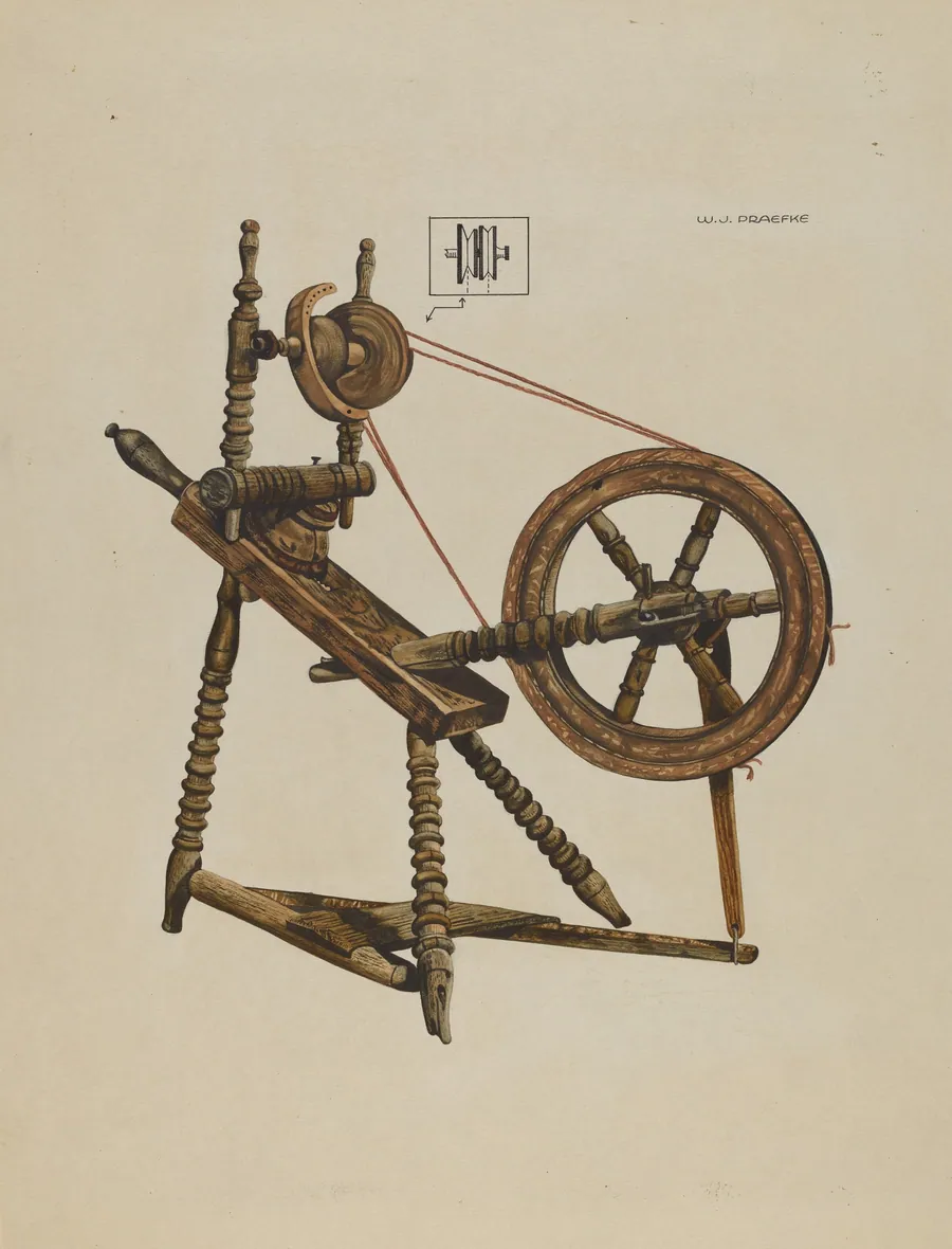 Toy Spinning Wheel by Walter Praefke