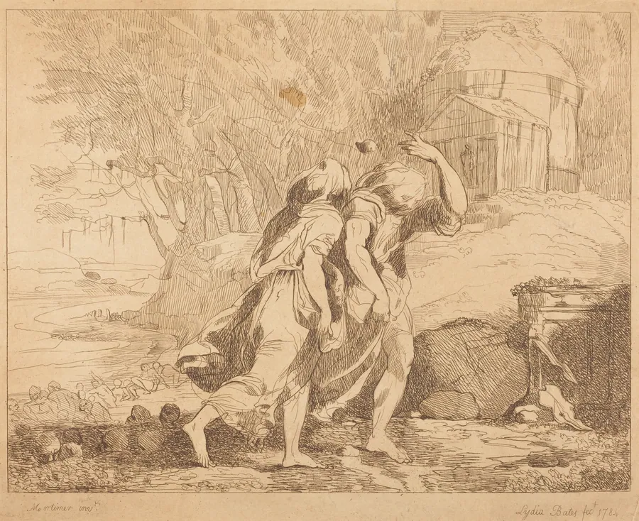 Two Fleeing Figures by Lydia Bates