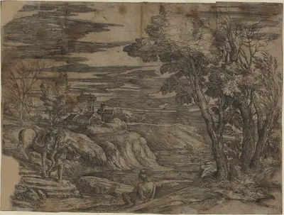 Landscape with a Man Leading a Horse
