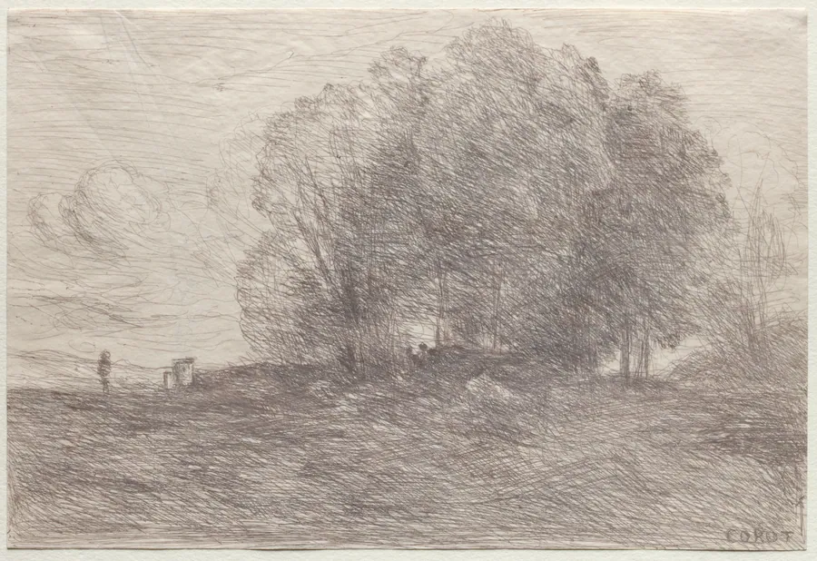 Group of Trees by Jean Baptiste Camille Corot