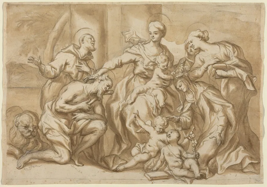 Madonna Surrounded by Saints by Domenico Piola