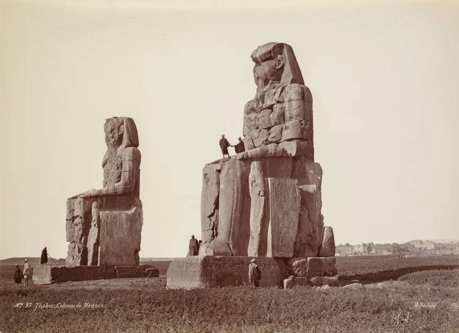 Thebes, The Colossi of Memnon by Henri Béchard