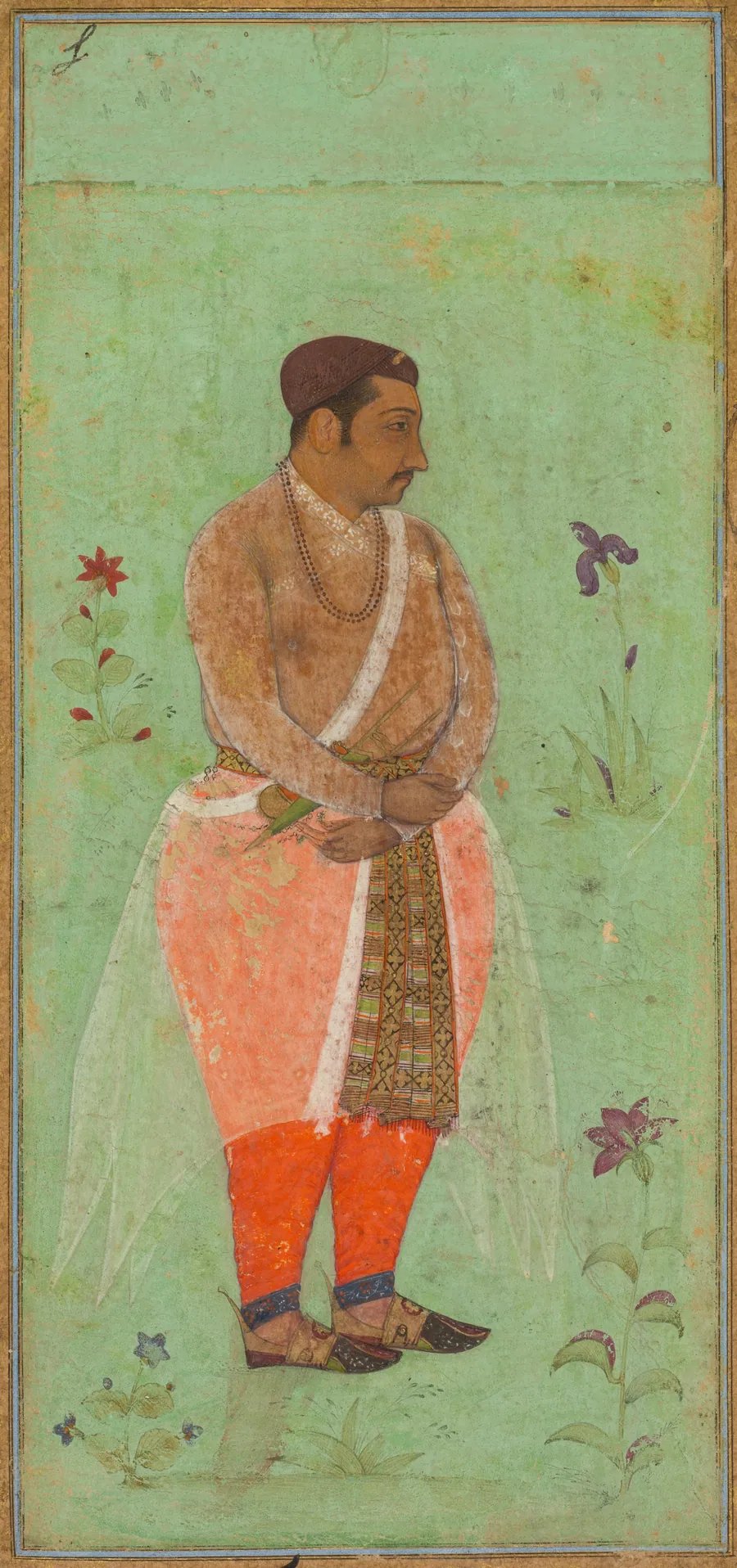 Portrait of Suraj Singh Rathor, Raja of Marwar and Maternal Uncle of Shah Jahan: A Page from the Prince Khurram Album by Bishandas