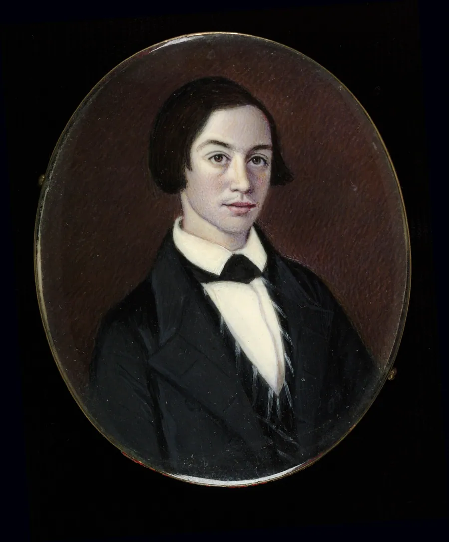 Portrait of a Gentleman by Moses B. Russell, born Woodstock, NH ca. 1810-died 1884