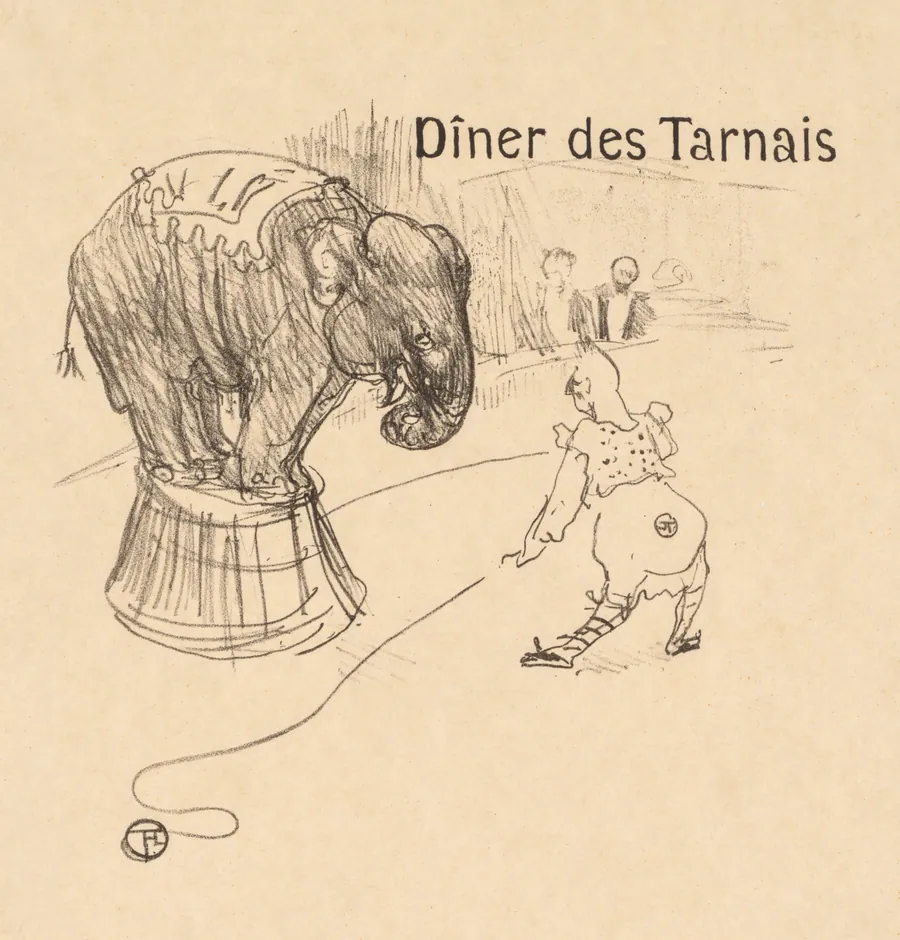 Menu from the Dinner Tarnais (Dîner des Tarnais) by Henri de Toulouse-Lautrec