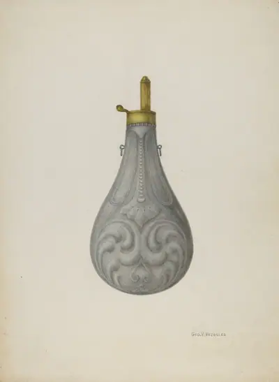 Pewter Powder Flask