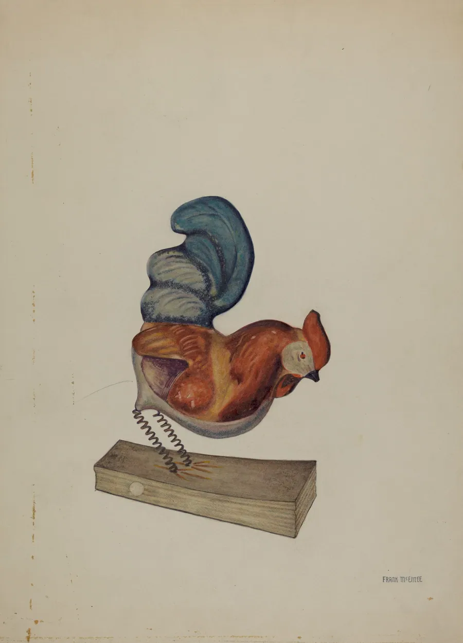 Pa. German Squeak Toy Rooster by Frank McEntee