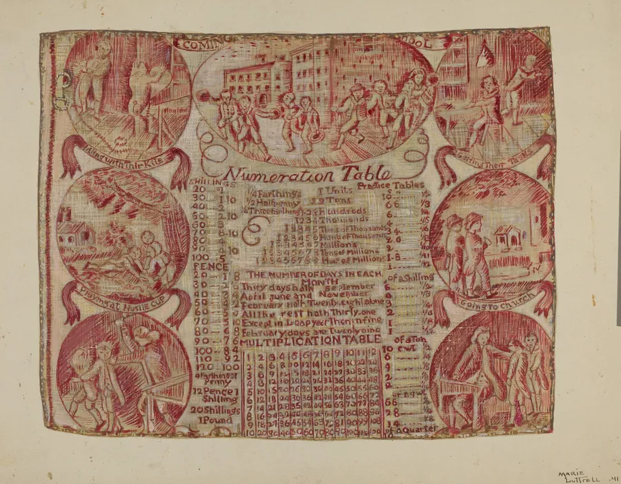 Cloth with Numeration Table by Marie Lutrell
