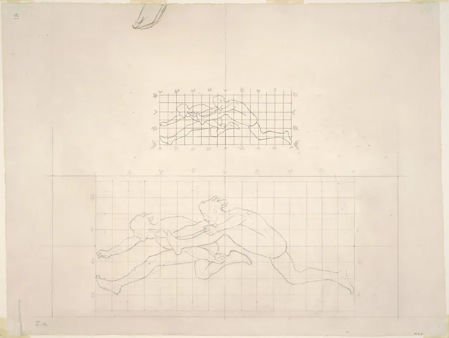Studies for "Two Classical Male Figures Jumping" by John Singer Sargent