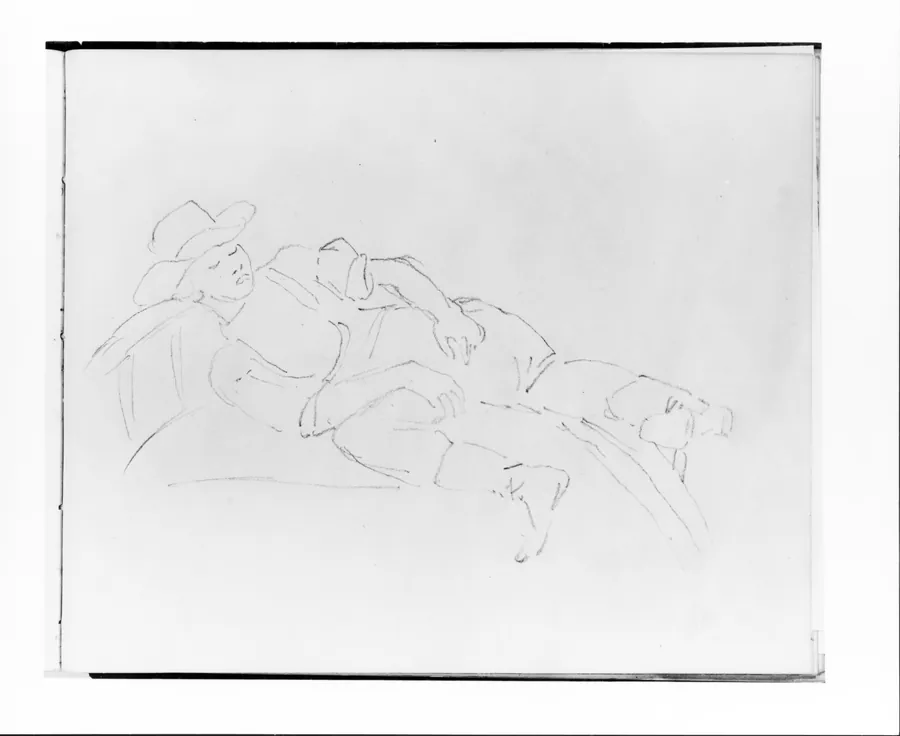 Man Sleeping in a Rowboat (from Sketchbook) by Francis William Edmonds