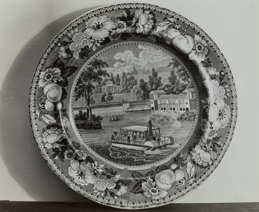 Plate - "Damn and Waterworks, Philadelphia" by Helmut Hiatt