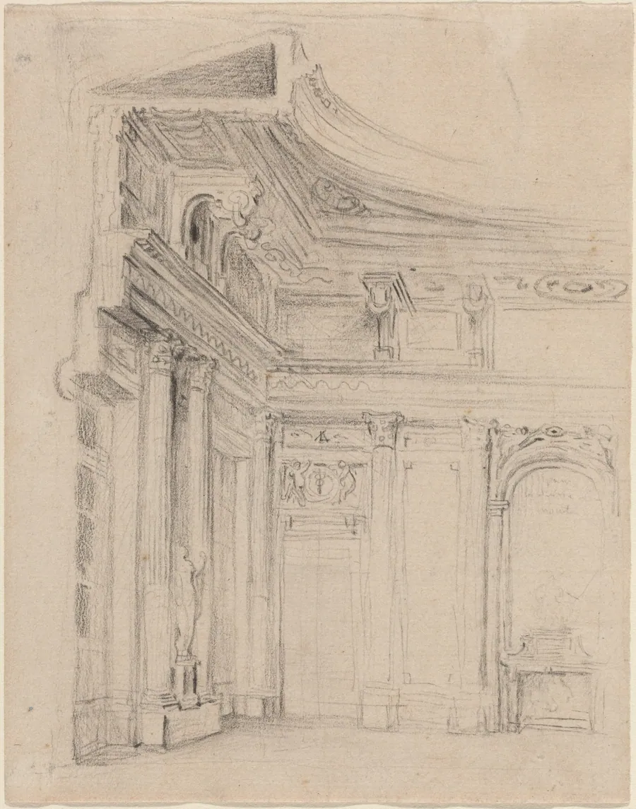 Corner of a Drawing Room by Gabriel de Saint-Aubin