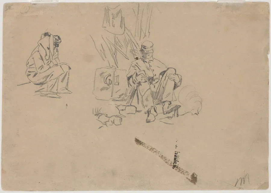 Two Soldiers Resting [verso] by Winslow Homer