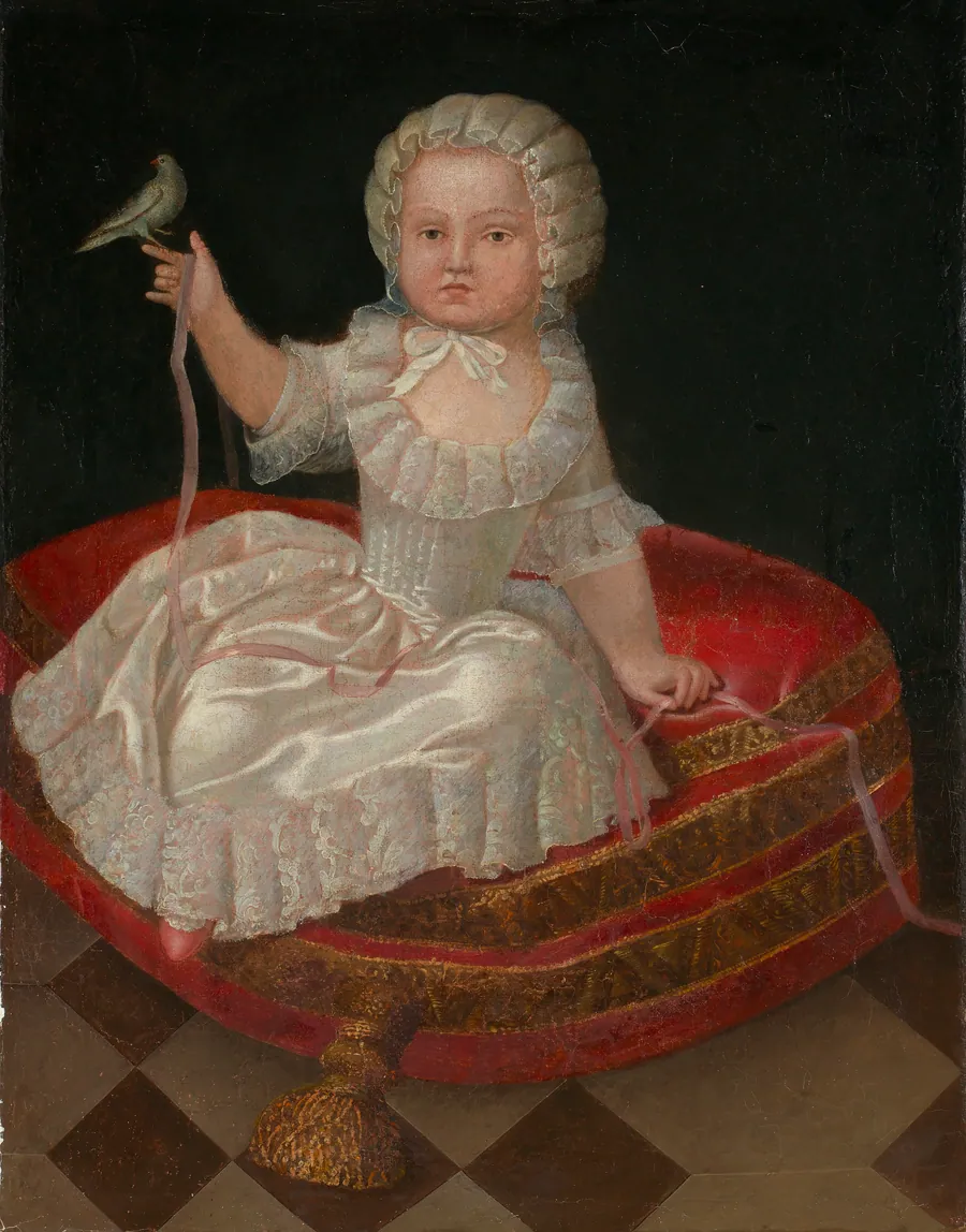 Girl on a Hassock by Unidentified (European)