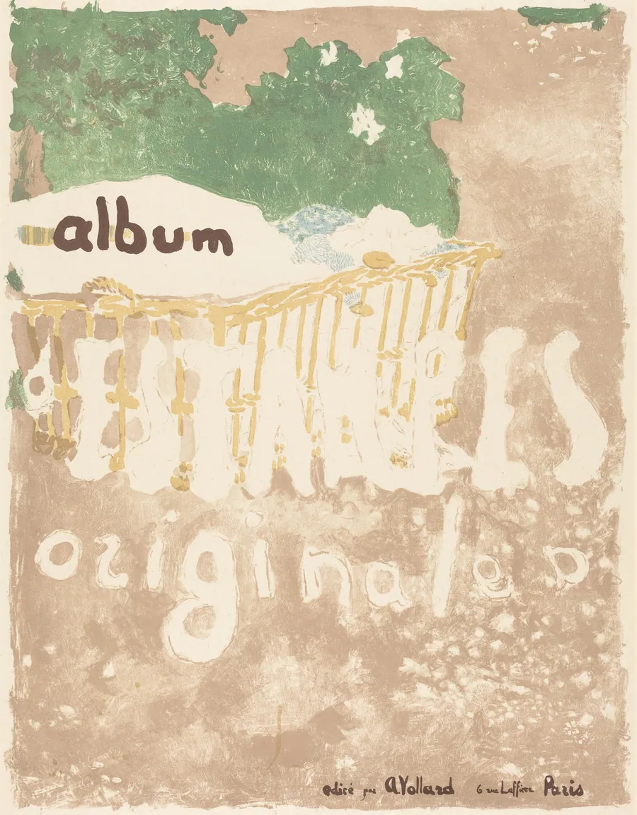 A Baby in a Basket Outdoors (Couverture pour L'Album d'estampes originales) by Edouard Vuillard