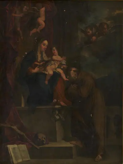 Jomfru Maria, Jesus og den hellige Frans af Assisi