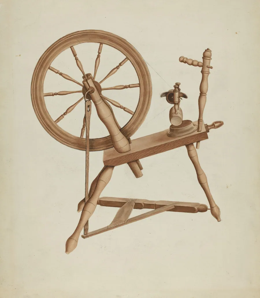 Shaker Flax Spinning Wheel by Lon Cronk