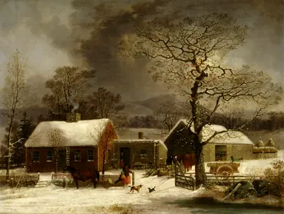 Winter Scene in New Haven, Connecticut