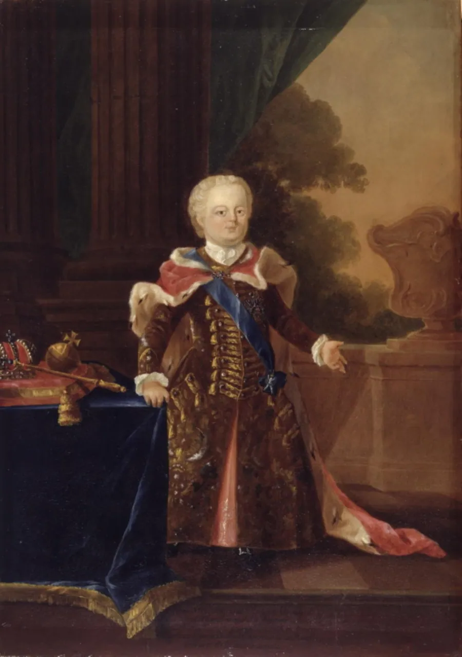 Ivan III eller Ivan VI Antonovitsch. Hel portrætfigur by W.A. Müller