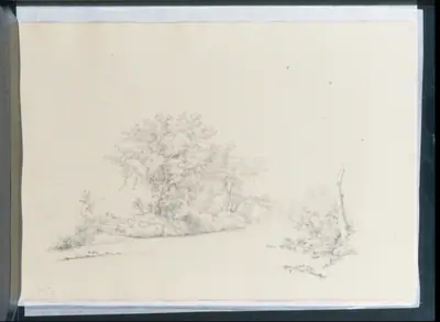 River View [Delaware?] Bordered by Trees (from Sketchbook)