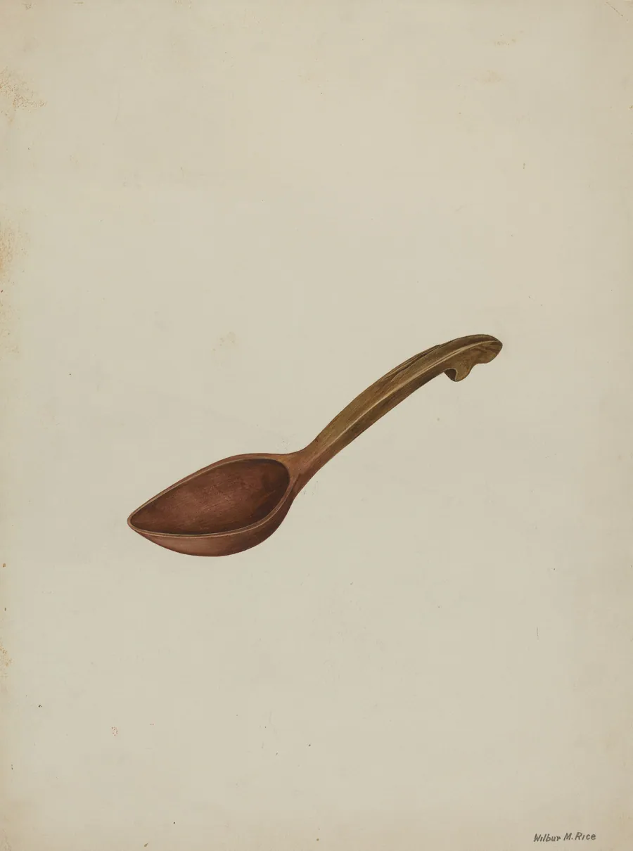 Oval Wooden Spoon by Wilbur M Rice