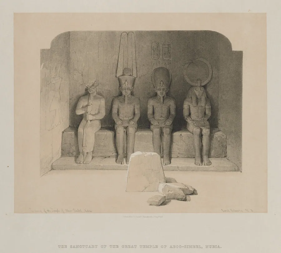 Egypt and Nubia, Volume I: Sanctuary of the Temple of Aboo-Simbel, Nubia by Louis Haghe