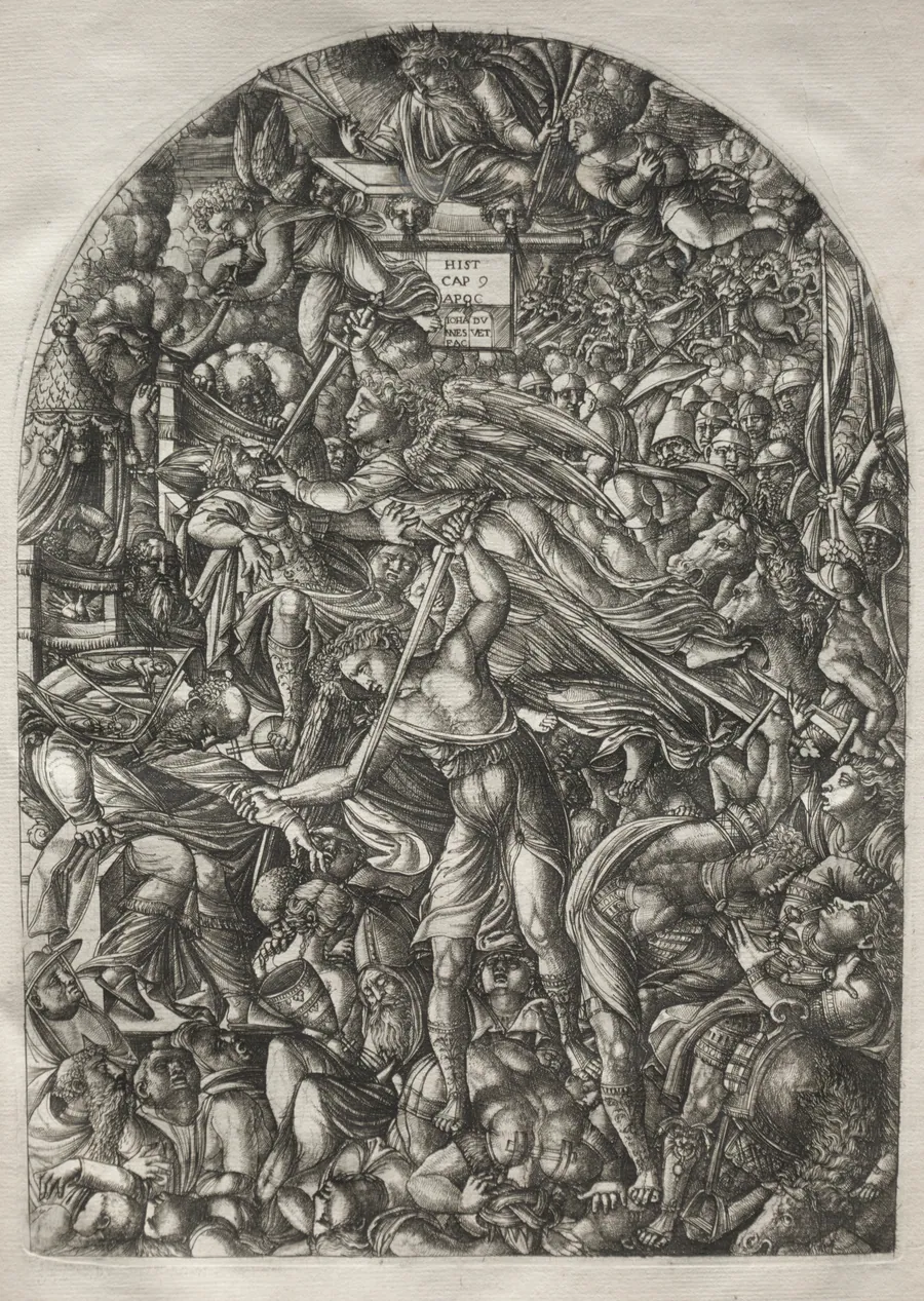 The Apocalypse:  The Angel Sounding the Sixth Trumpet by Jean Duvet