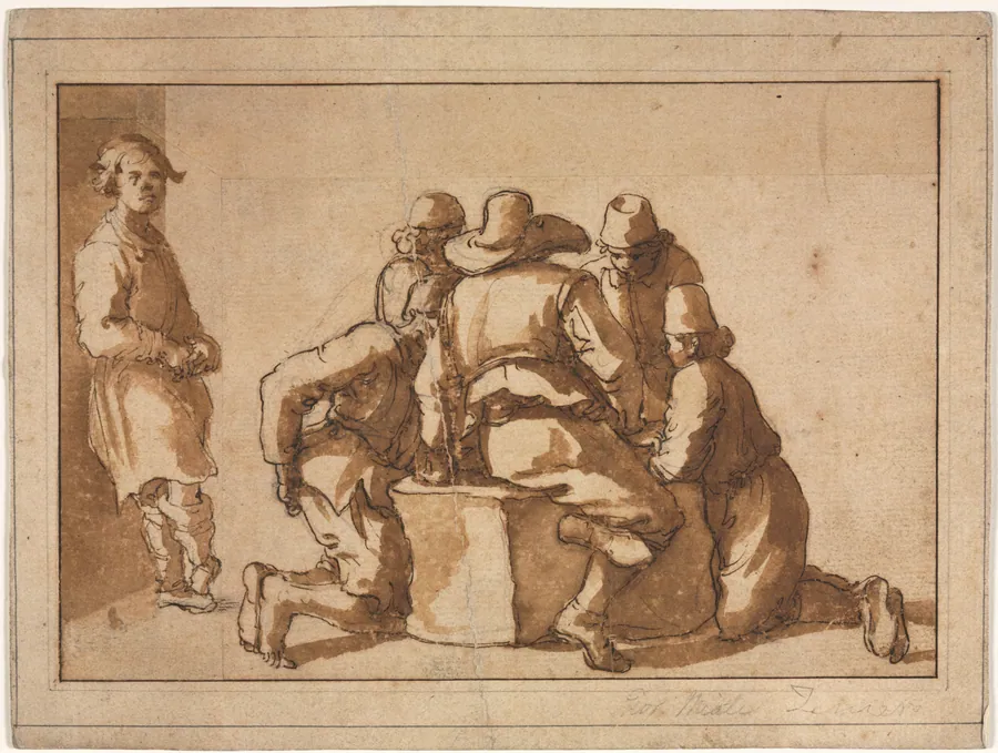 Genre Scene of Young Men Playing a Game by Frederico Zuccaro