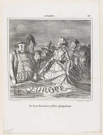 A political-geographical anatomy lesson, from 'News of the day,' published in "Le Charivari"