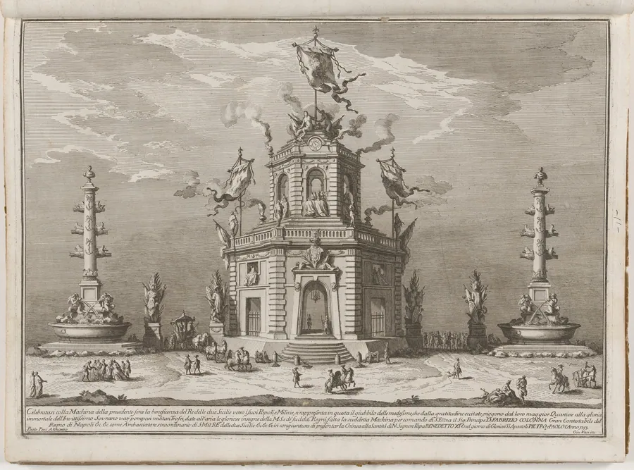 The Seconda Macchina for the Chinea of 1753: The Quarters of the Royal Militia by Giuseppe Vasi