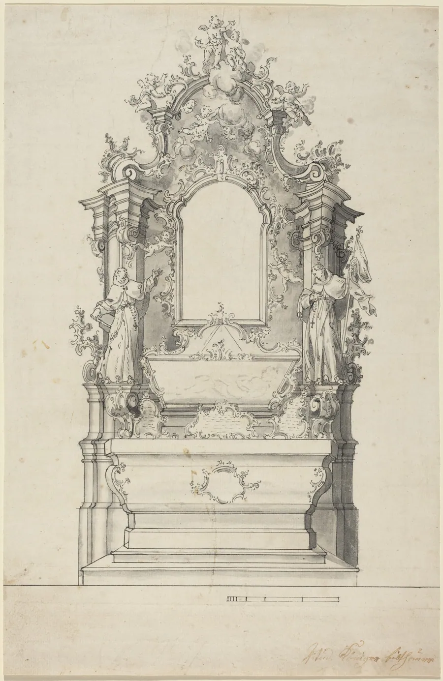 Rococo Altar with a Reliquary Tomb by Veit Königer