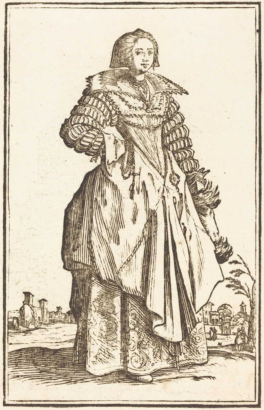 Noble Woman with Large Collar by French 17th Century