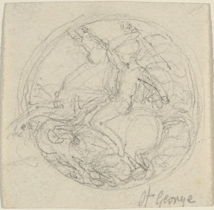Design for a Medal Representing Saint George and the Dragon by John Flaxman