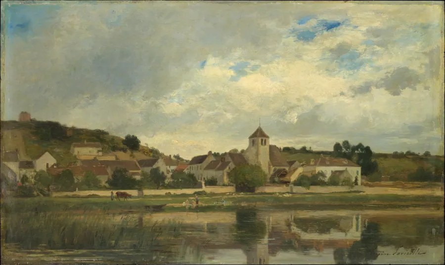 The Village of La Celle-sous-Moret by Eugène Lavieille