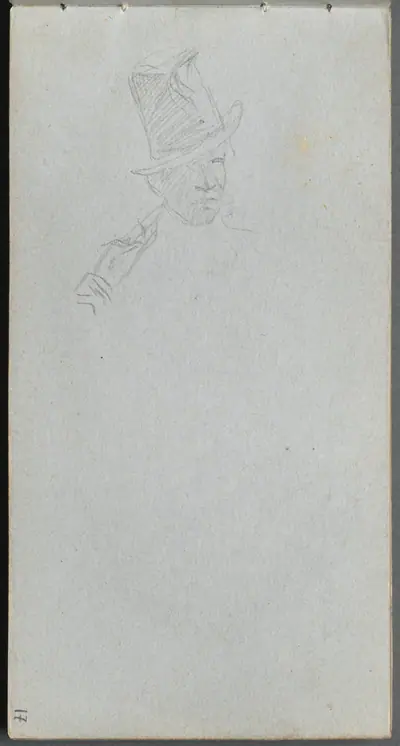 Sketchbook, page 17: Bust of a Man in Top Hat