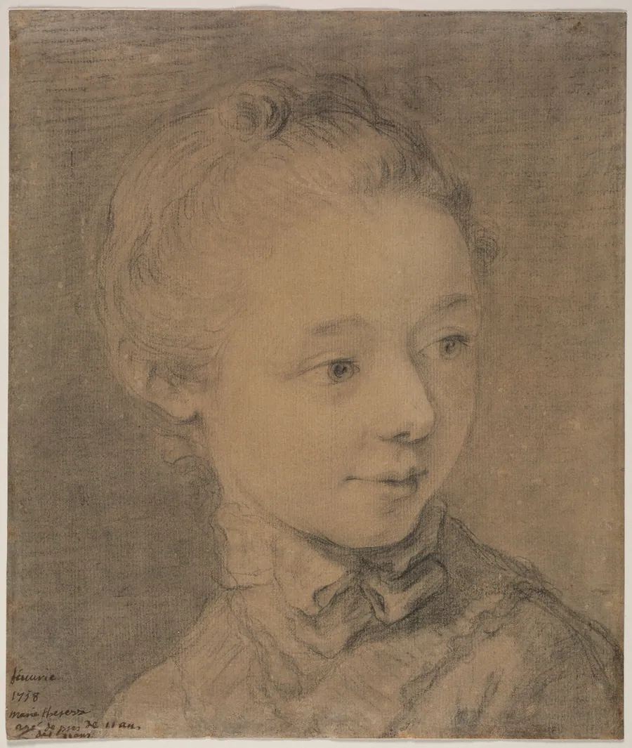 Head of a Young Girl Turning toward the Right by François Hubert Drouais