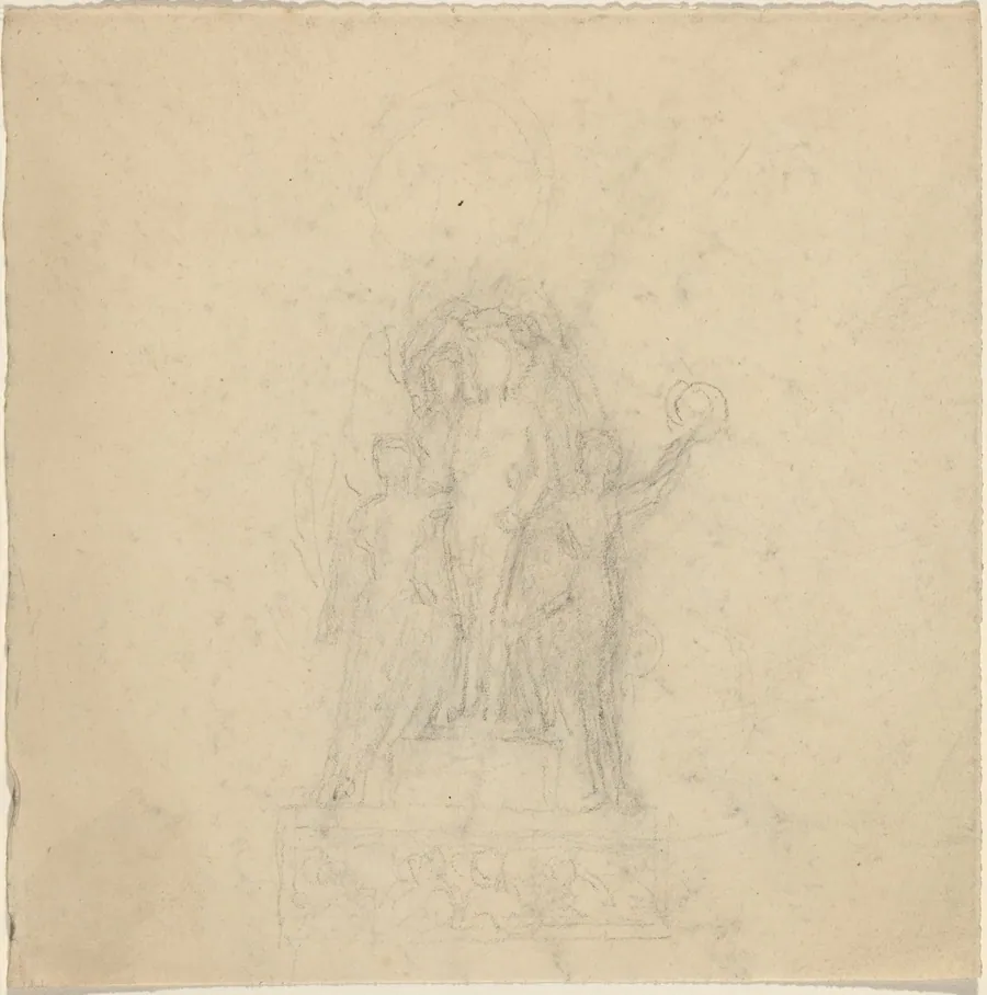Studies for a Monument with the Crowning of a Figure [recto and verso] by John Flaxman