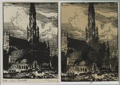 Hôtel de Ville de Bruxelles en feu