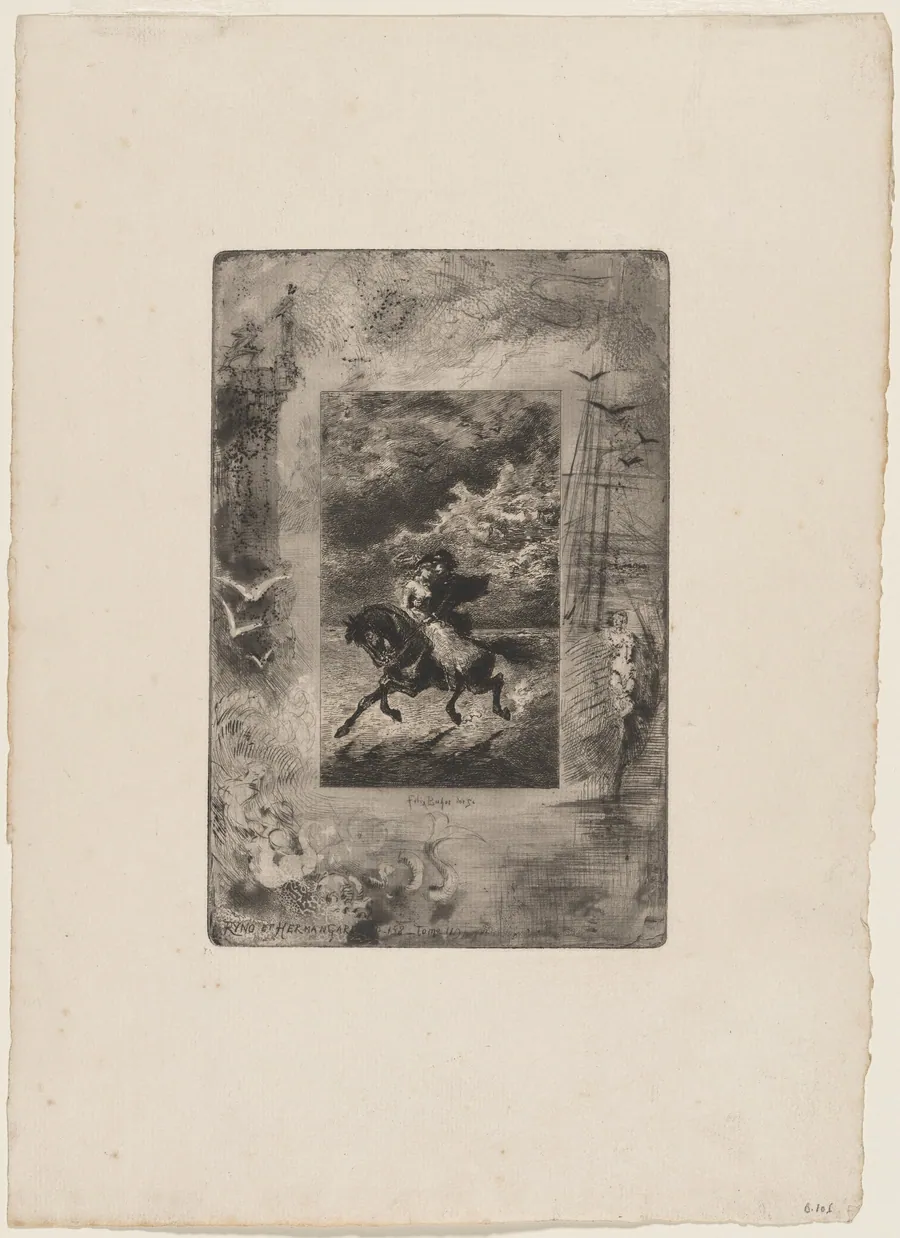 Ryno et Hermangarde by Félix-Hilaire Buhot