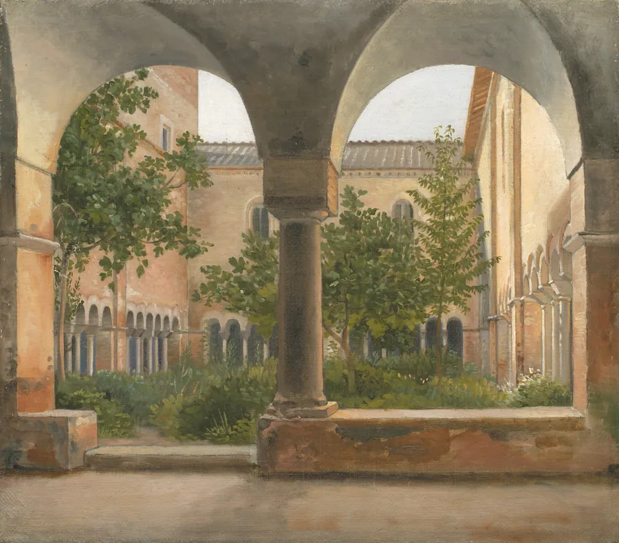 Klostergården i S. Lorenzo fuori le mura by C.W. Eckersberg