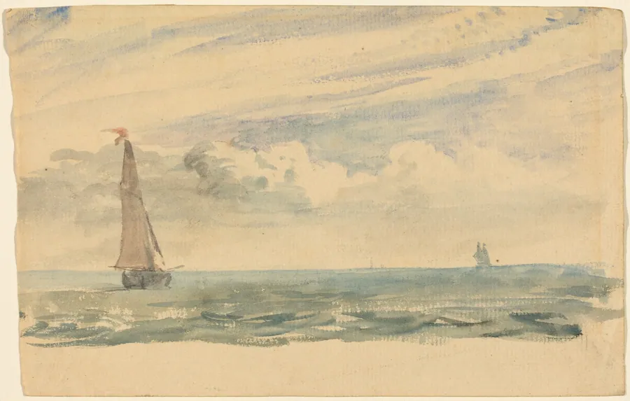 A Seascape with Two Sail Boats by John Constable